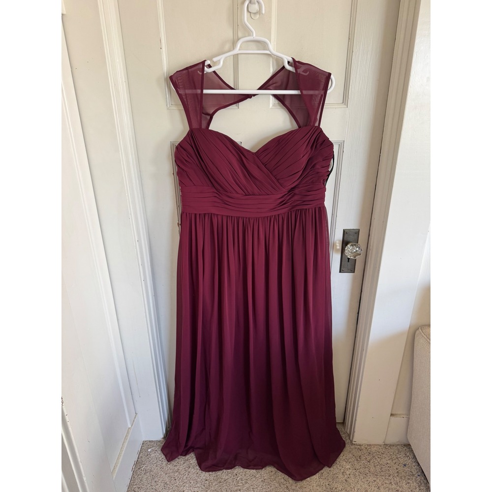 Bill Levkoff burgundy sweat heart neckline bridesmaid dress size 24 plus
